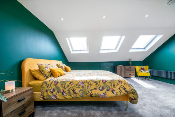Master Bedroom | Sky Light | Colourful Bedroom | Loft Conversion | Simply Loft